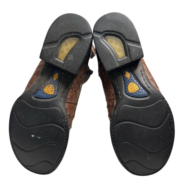 Ariat ostrich Brown and Black Western Boots - Picture 4 of 13